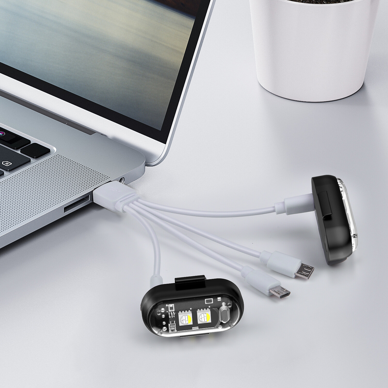 16 PCS Wireless LED Strobe Lights 8 Colors USB Rechargeable Anti-Collision Lamps