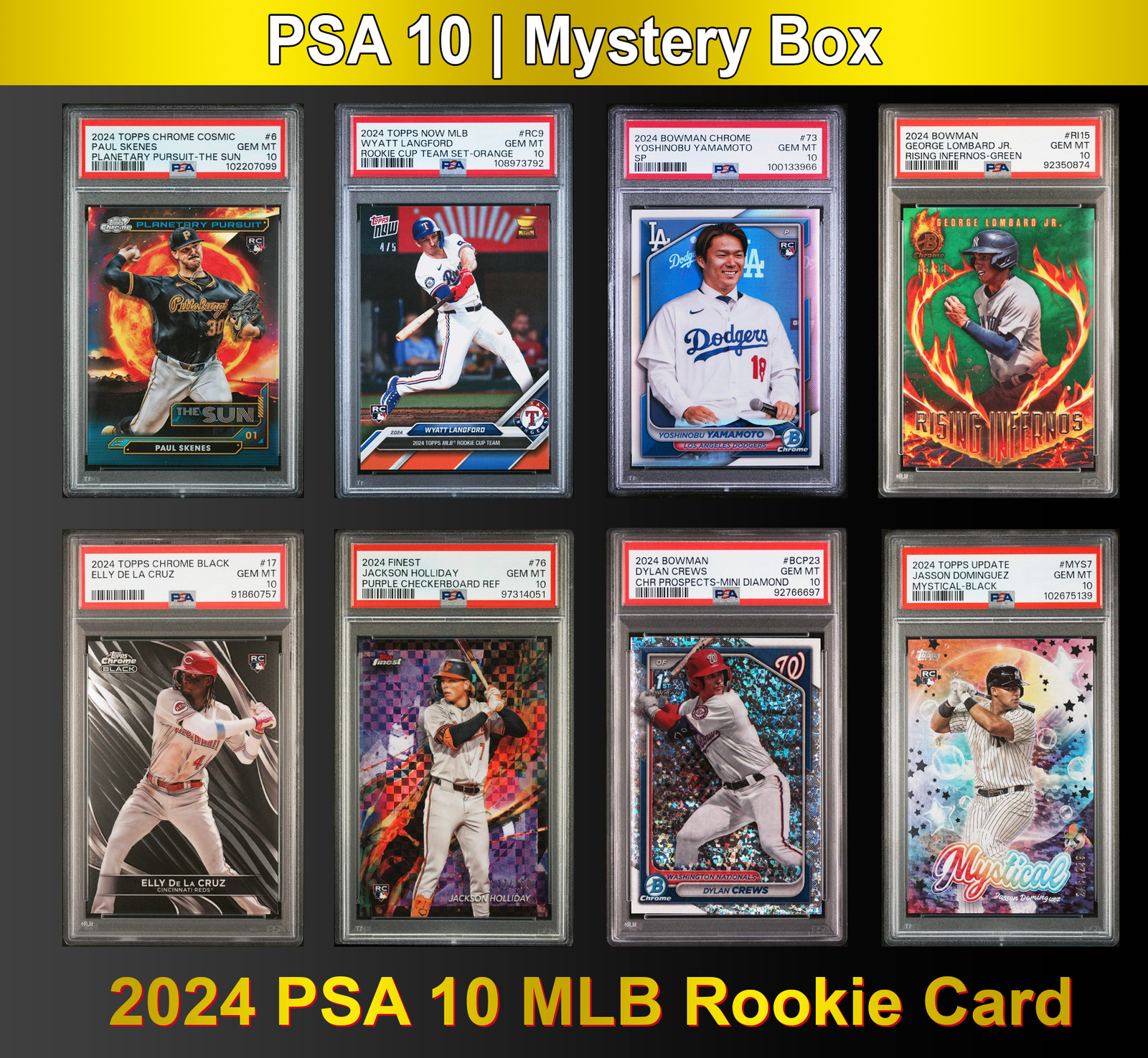 PSA 10 2024 MLB Graded Baseball Rookie Card Mystery Box (Skenes/Elly & More!)