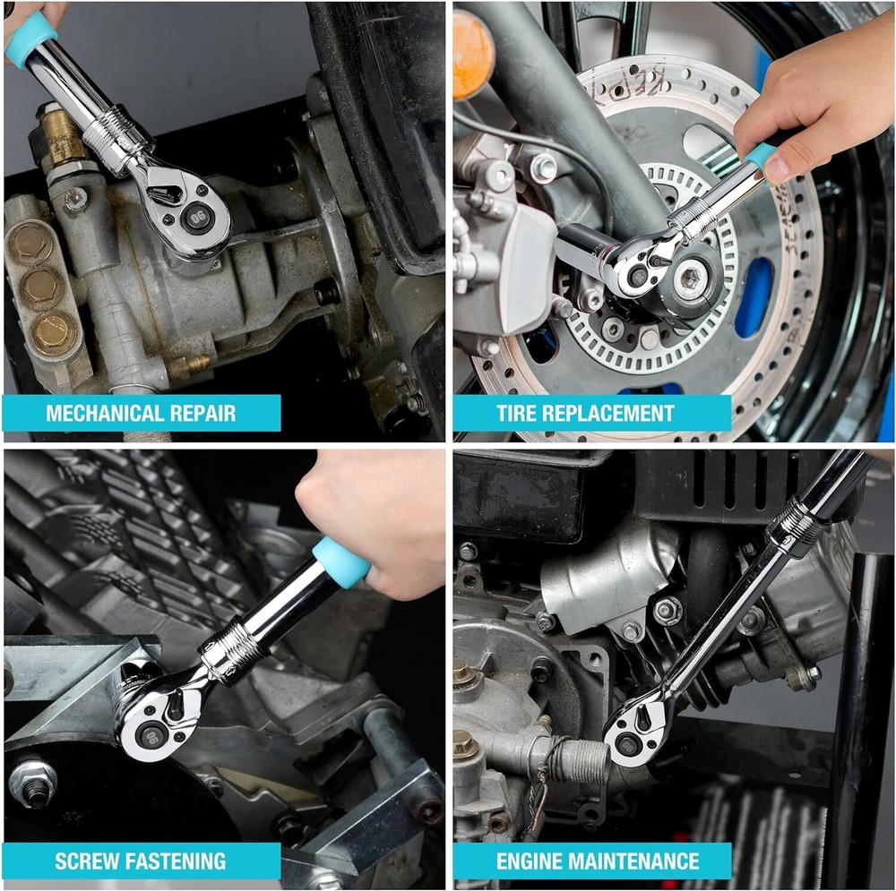 DURATECH 3/8-Inch Drive Extendable Ratchet 90-Tooth Quick-release Reversible