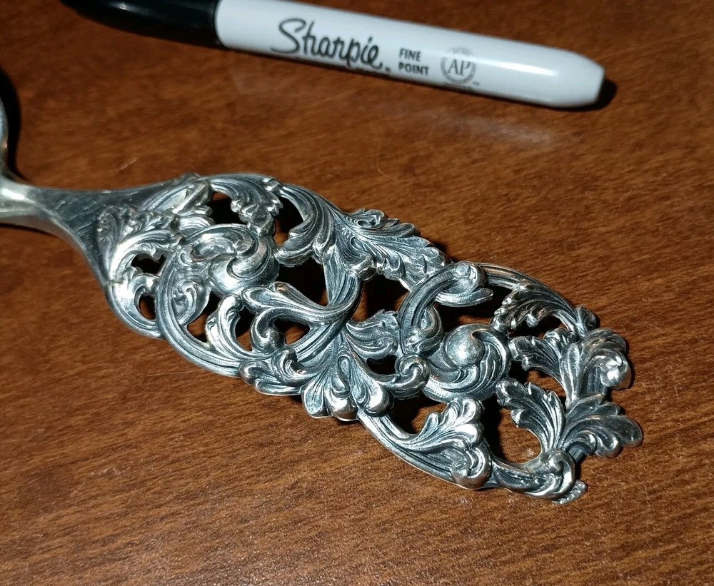 R. Elvesaeter Ornate Serving Spoon 1825 9" .830 Silver