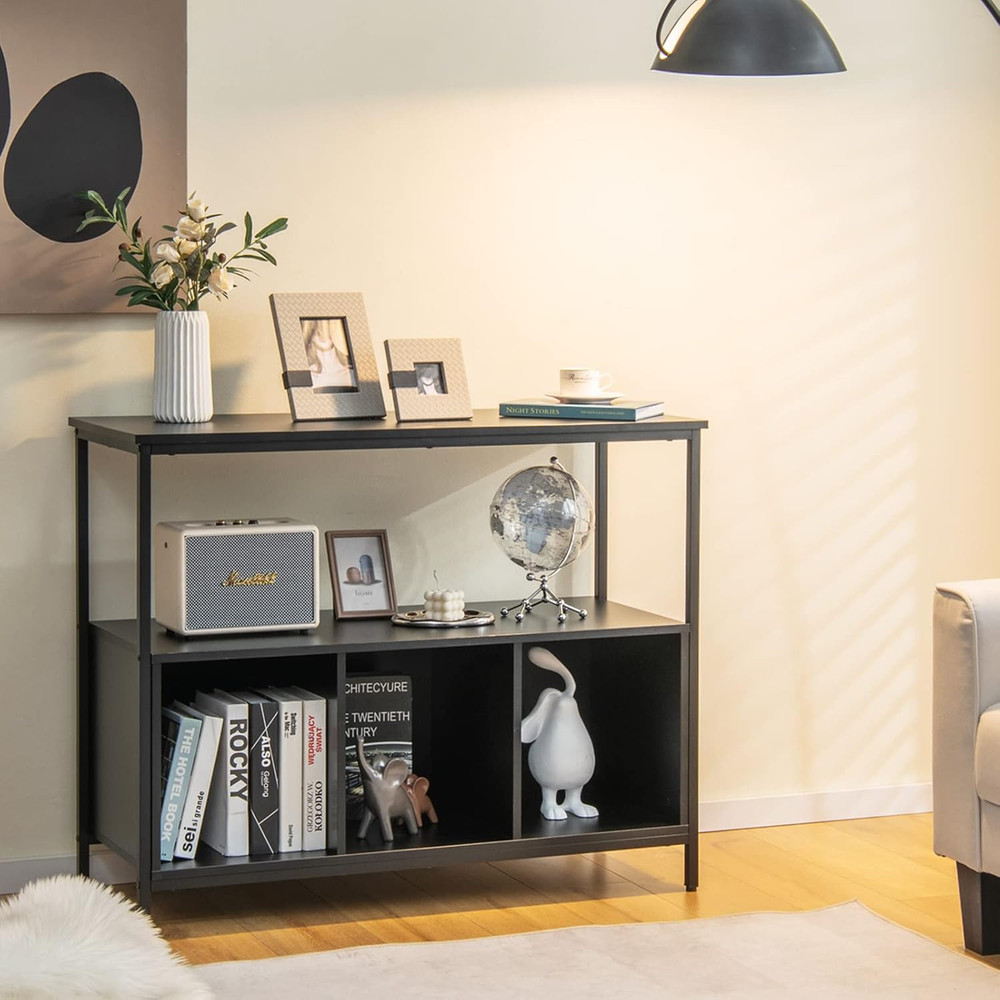 Modern Black Buffet Sideboard with Spacious Countertop & Storage Cabinet