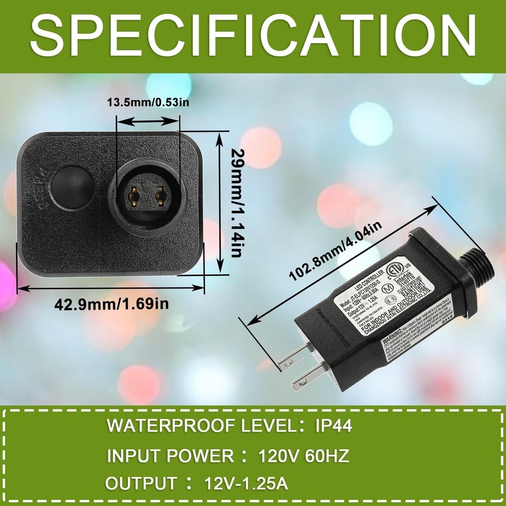 24V 6W LED Transformer Replacement Class 2 Power LED Controller with 8 Modes ...