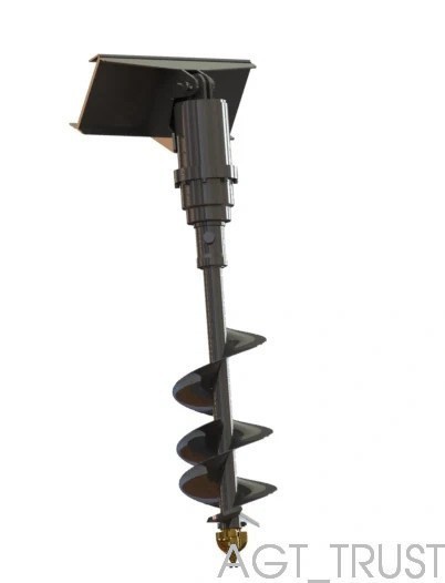 AGROTK M-AG 12" Hydraulic Auger Attachment for AGT Mini Skid Steer