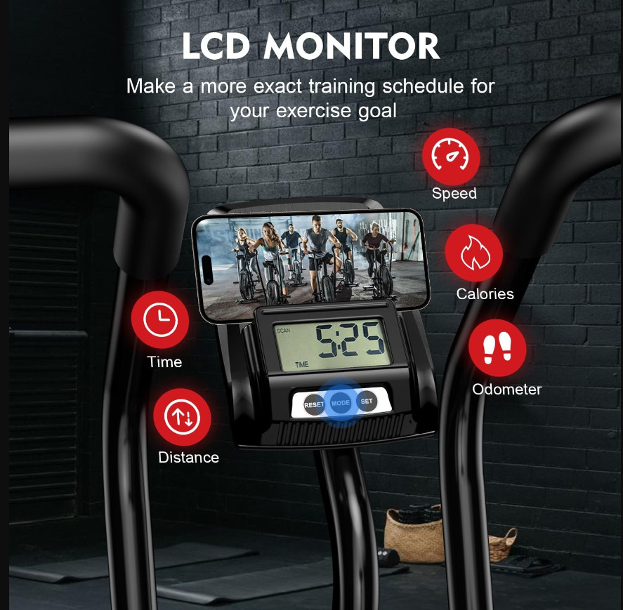 Home Fitness Fan Bike Indoor Cycling Exercise Bike Workout Bike Air Resistance