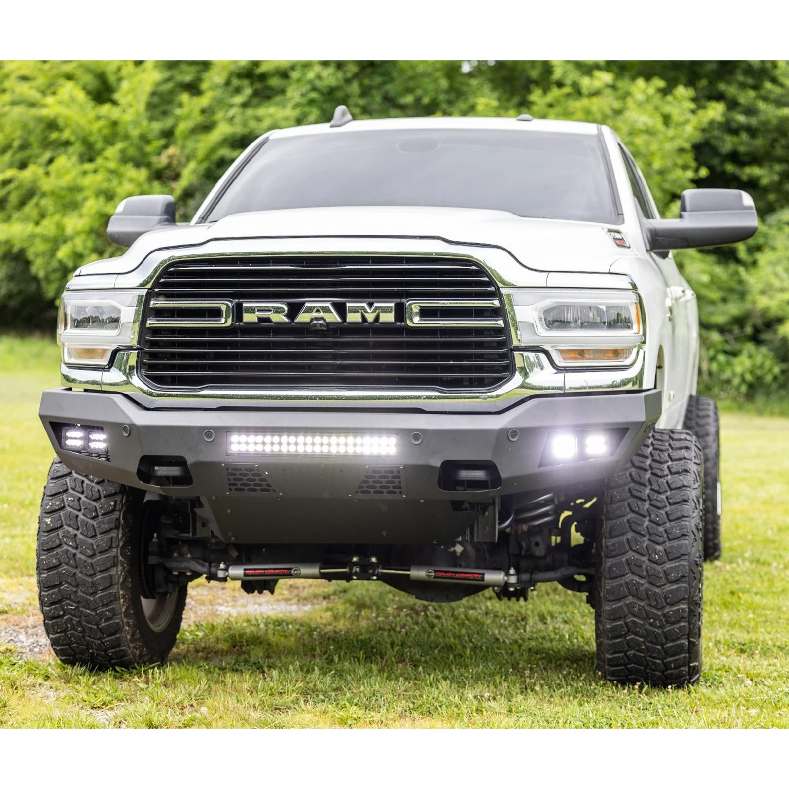 Rough Country N3 Dual Steering Stabilizer for Ram 2500 3500 4WD 2.5" Front Lift