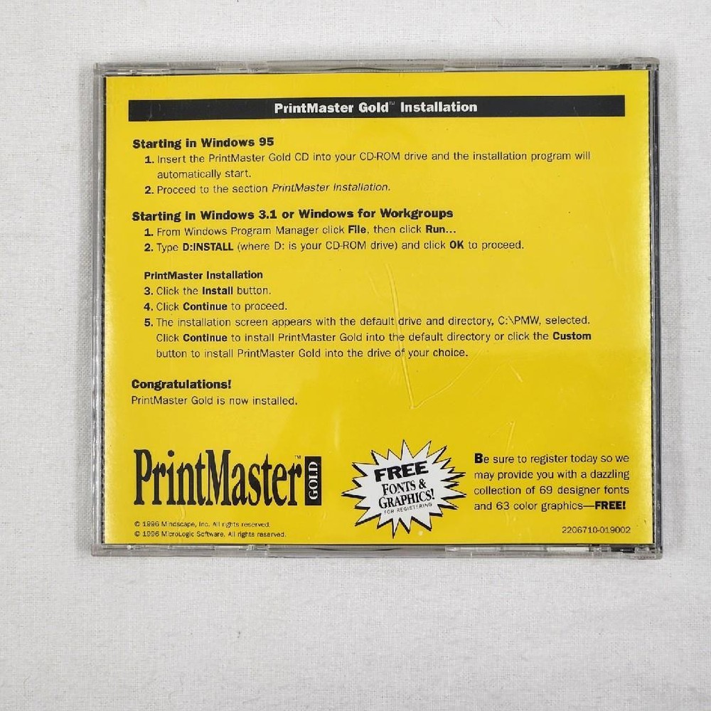 Mindscape Print Master Gold Classic Edition 3.0 Version PC CD-ROM