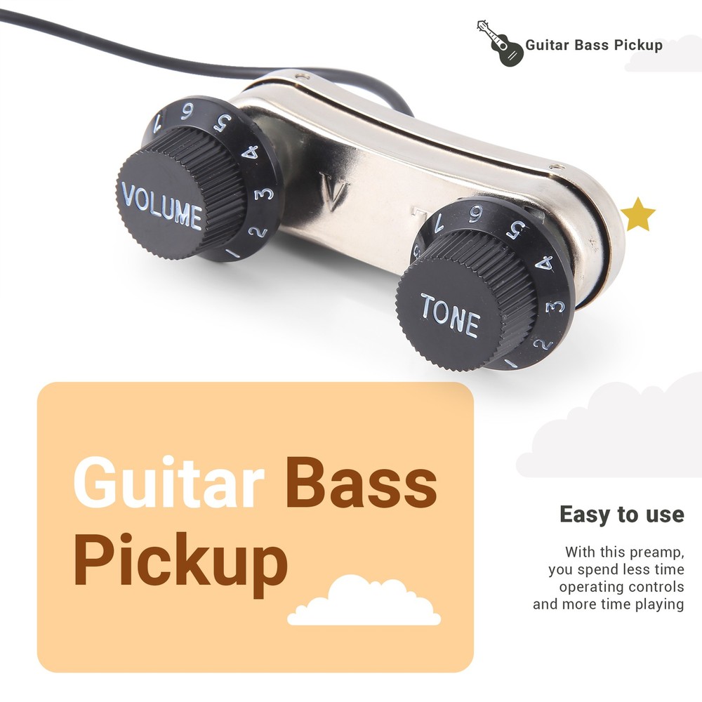 Acoustic Guitar Pickup Piezo & Passive Preamp PS700 E6C12347