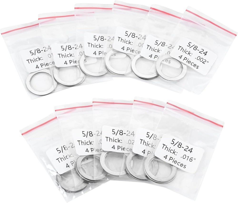 44 Pcs Muzzle Device Alignment Shim Kit 5/8-24 TPI for Brake Timing Precision