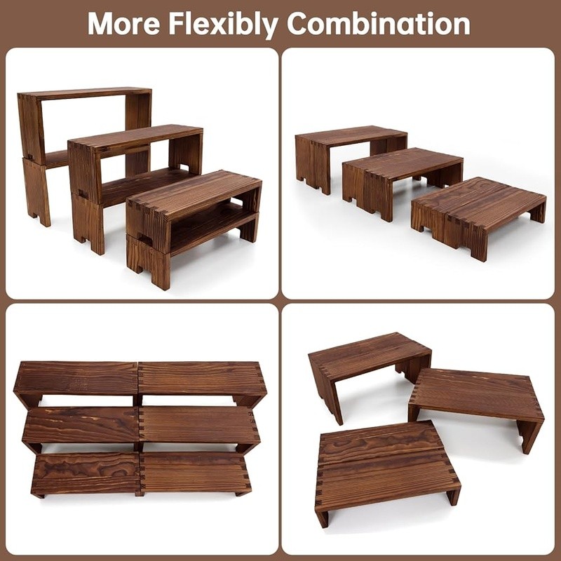 Rustic Solid Wood Risers Display Stands Events Home Decor Storage Solutions New