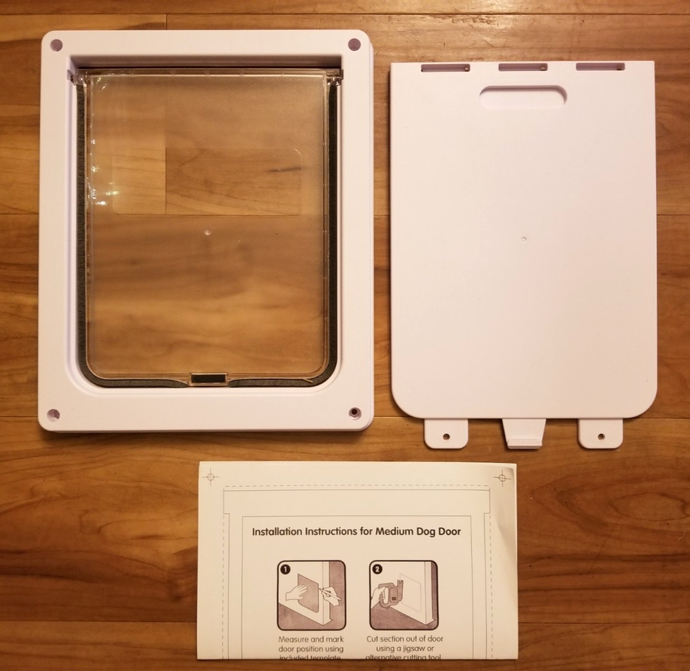 MEDIUM Pet Dog Door W/ Flap Insulation  (INCOMPLETE SET)