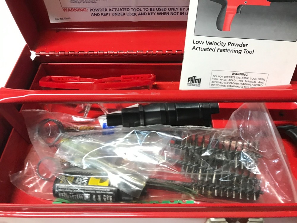 Powers Fasteners R3500 Powder Driven Actuated Fastener Tool with Case & Extras