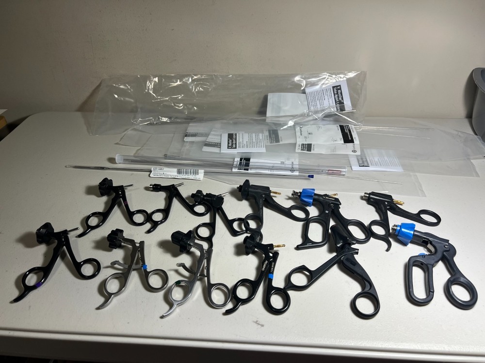 Lot of V.Mueller Laparoscopic Rotating Grasping Forceps Handles & Inserts