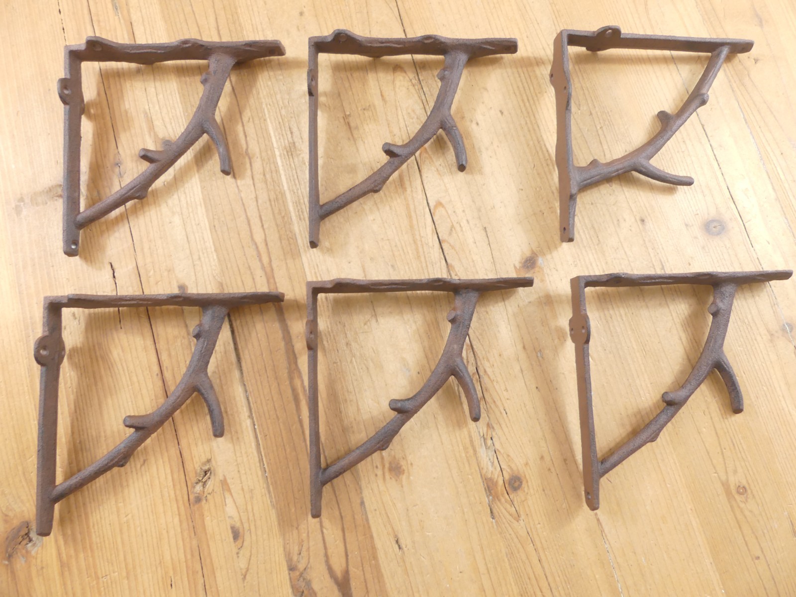 6 Cast Iron Tree Branch Shelf Wall Brace Rustic Wood Bracket 6 3/4" Corbel