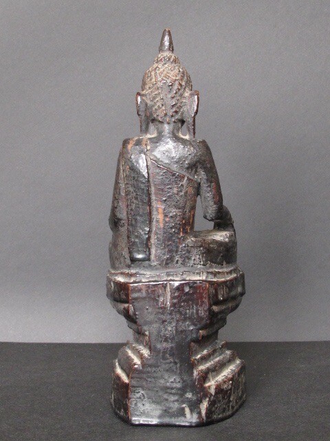 Antique Lacquered Wood Buddha, Burma