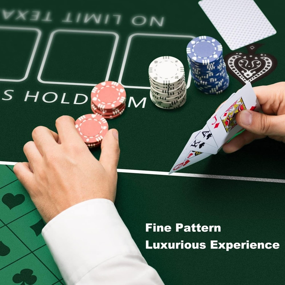 Large Rectangular Poker Mat for 6-8 Players