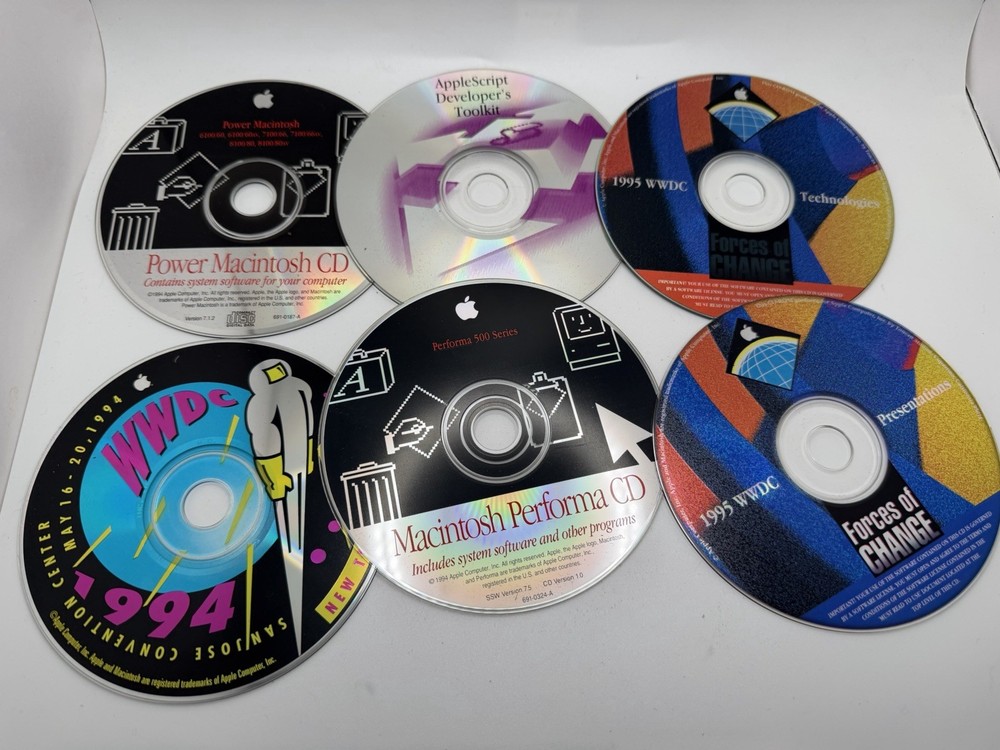 Power Macintosh Performa WWDC 1994 1995 Applescript Developers Toolkit 6 Cd Set