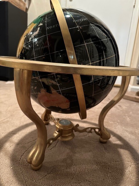 Jere Wright Semi-Precious Gemstone Metropolitan World Globe