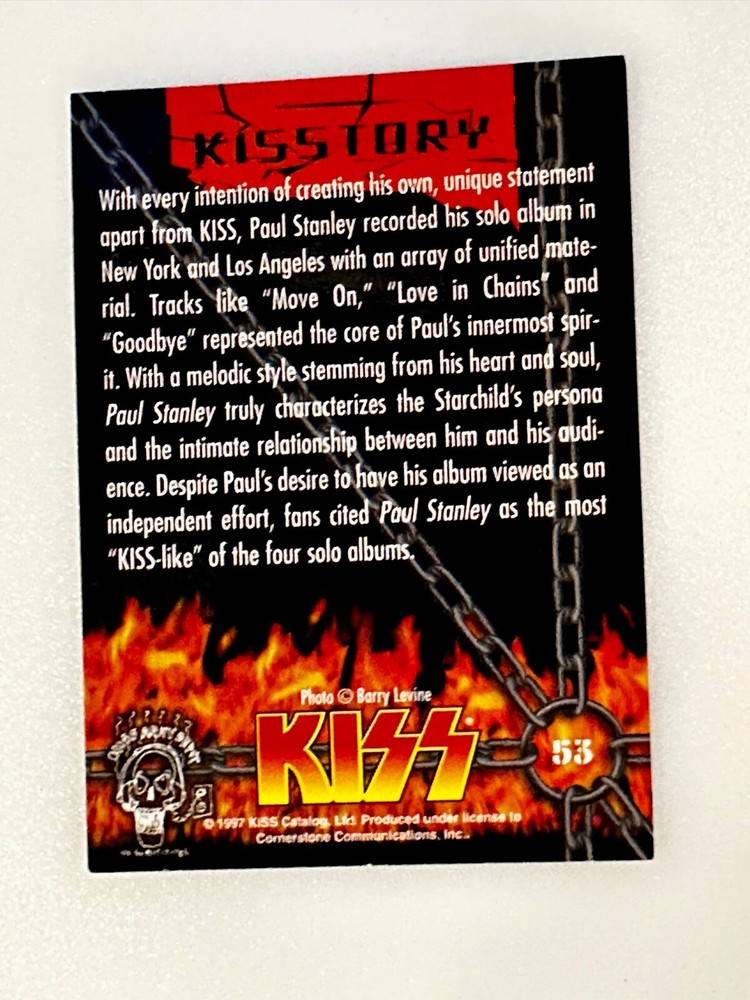 KISS KISSTORY Card Love Gun Paul Stanley American Rock Trading Card