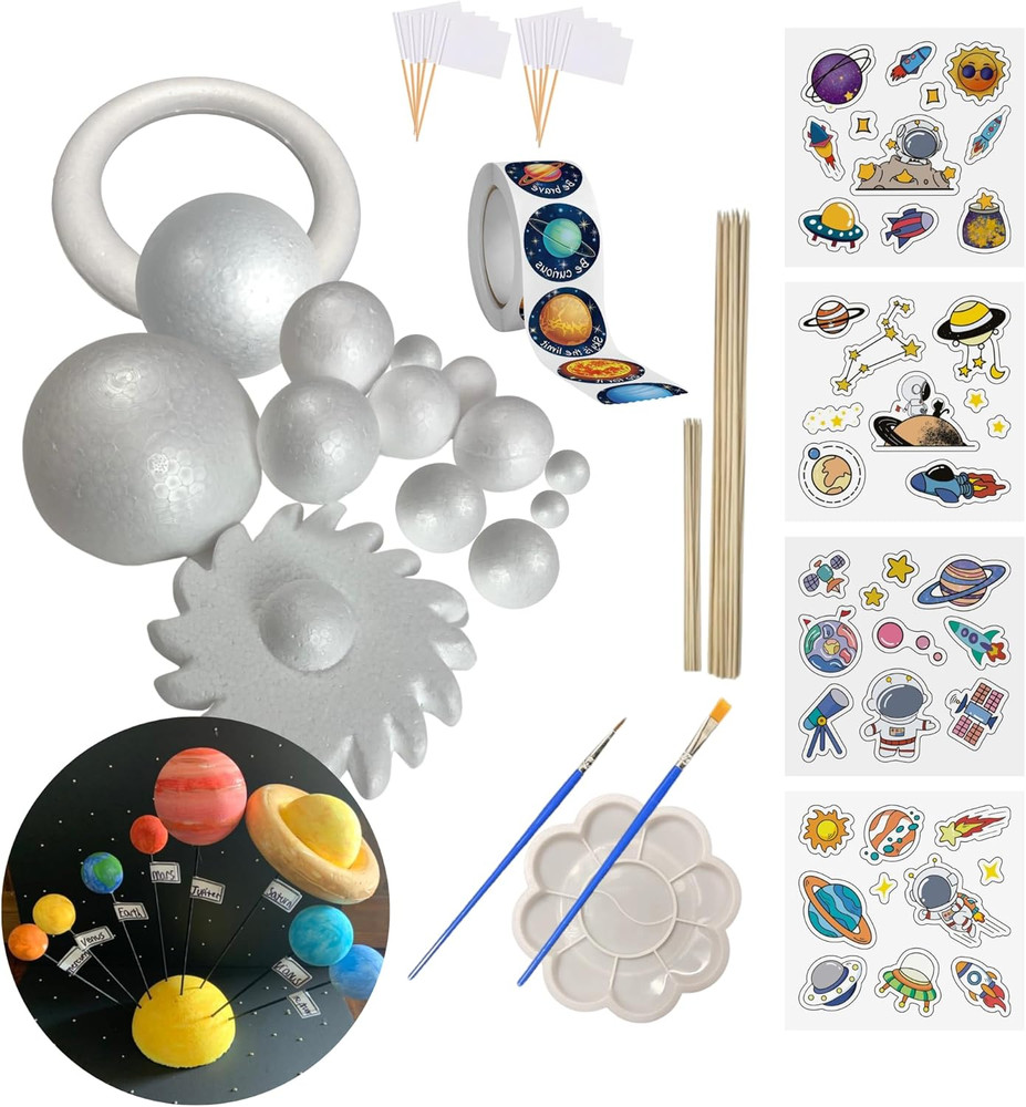Solar System Model Kit for Crafts, Solar System Project Kit Include Foam Balls,