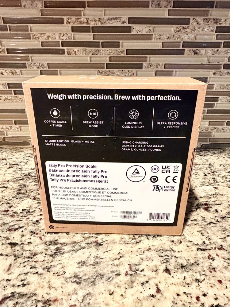 Fellow Tally Pro Studio Digital Coffee Scale - Precision Scale with Glass Top...