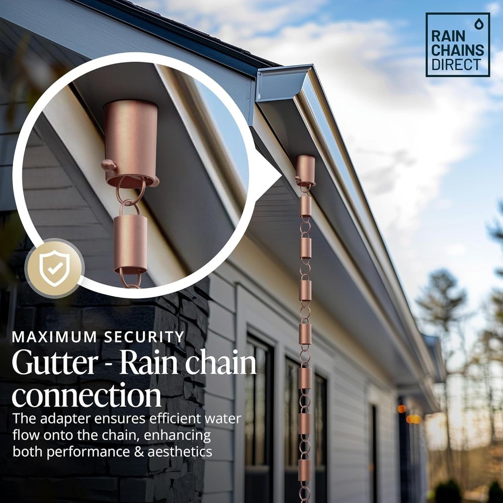 Rain Chains Direct - Rain ChainGutter Adapter/Installer in Pure Copper