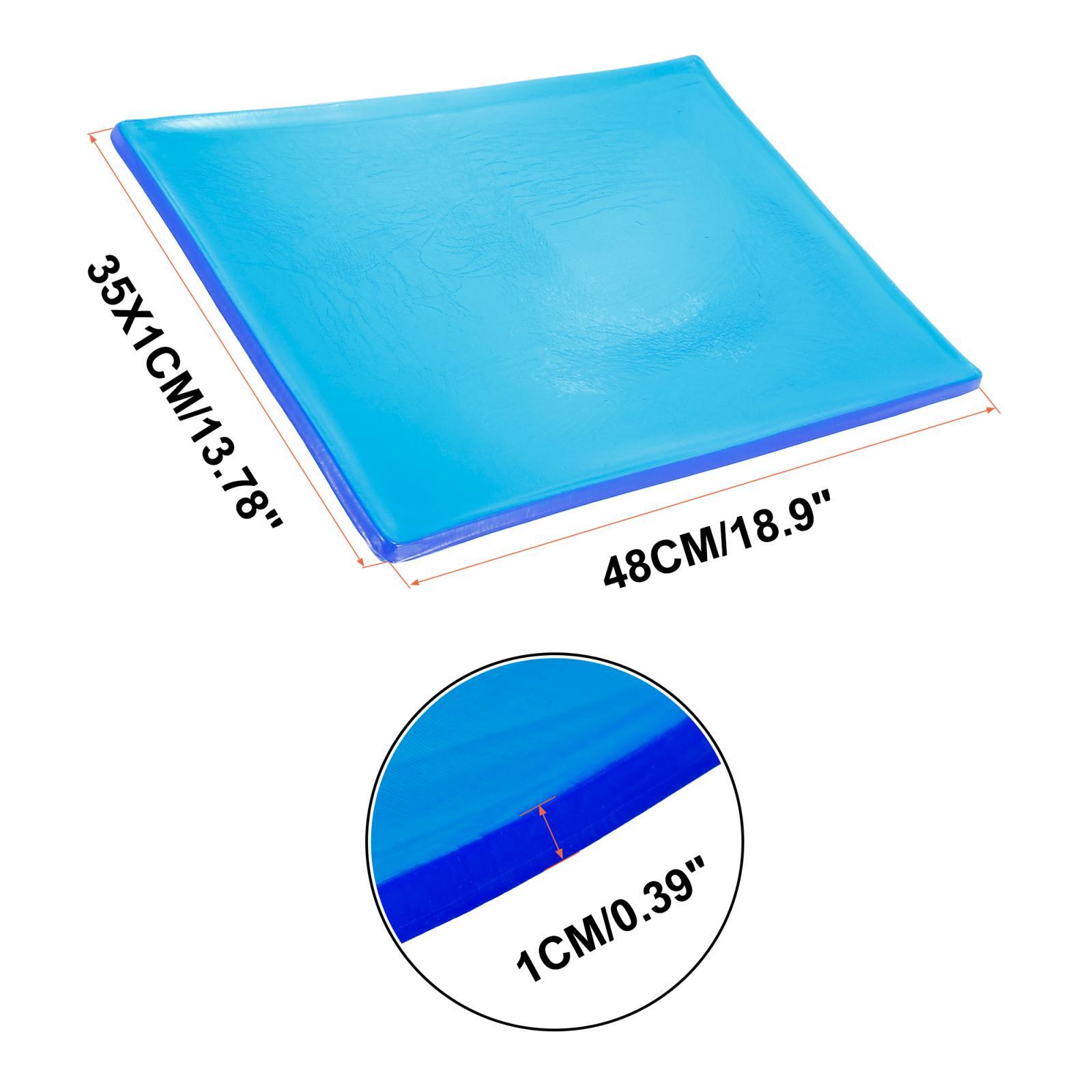 48x35x1cm Motorcycle Seat Gel Pad Shock Absorption Mat Comfortable Cushion Blue