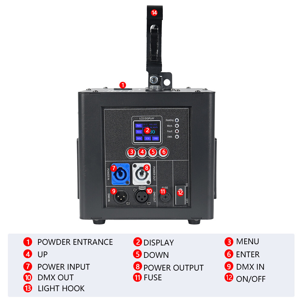 2X 800W Spray Down Firework Cold Spark Machine Waterfall Sparkler Remote Control