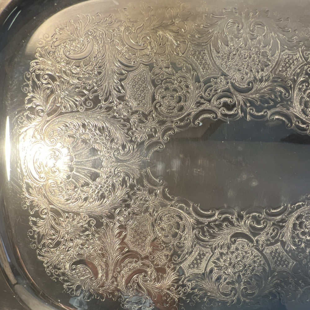 Rogers Bros. Silver Company Silver Plated Tray Daffodil.