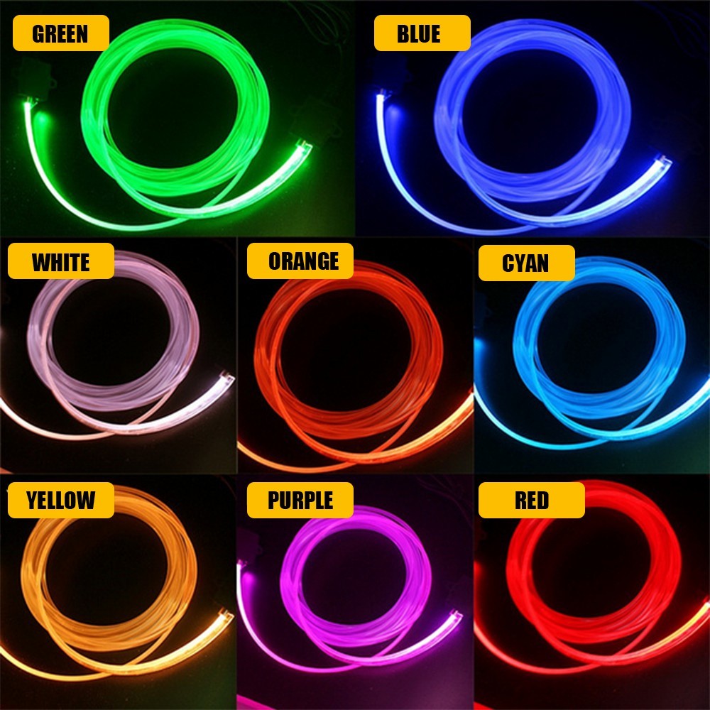Car Interior Ambient Lighting Kit APP LED Neon Light Trim Glow Optic Fiber Strip