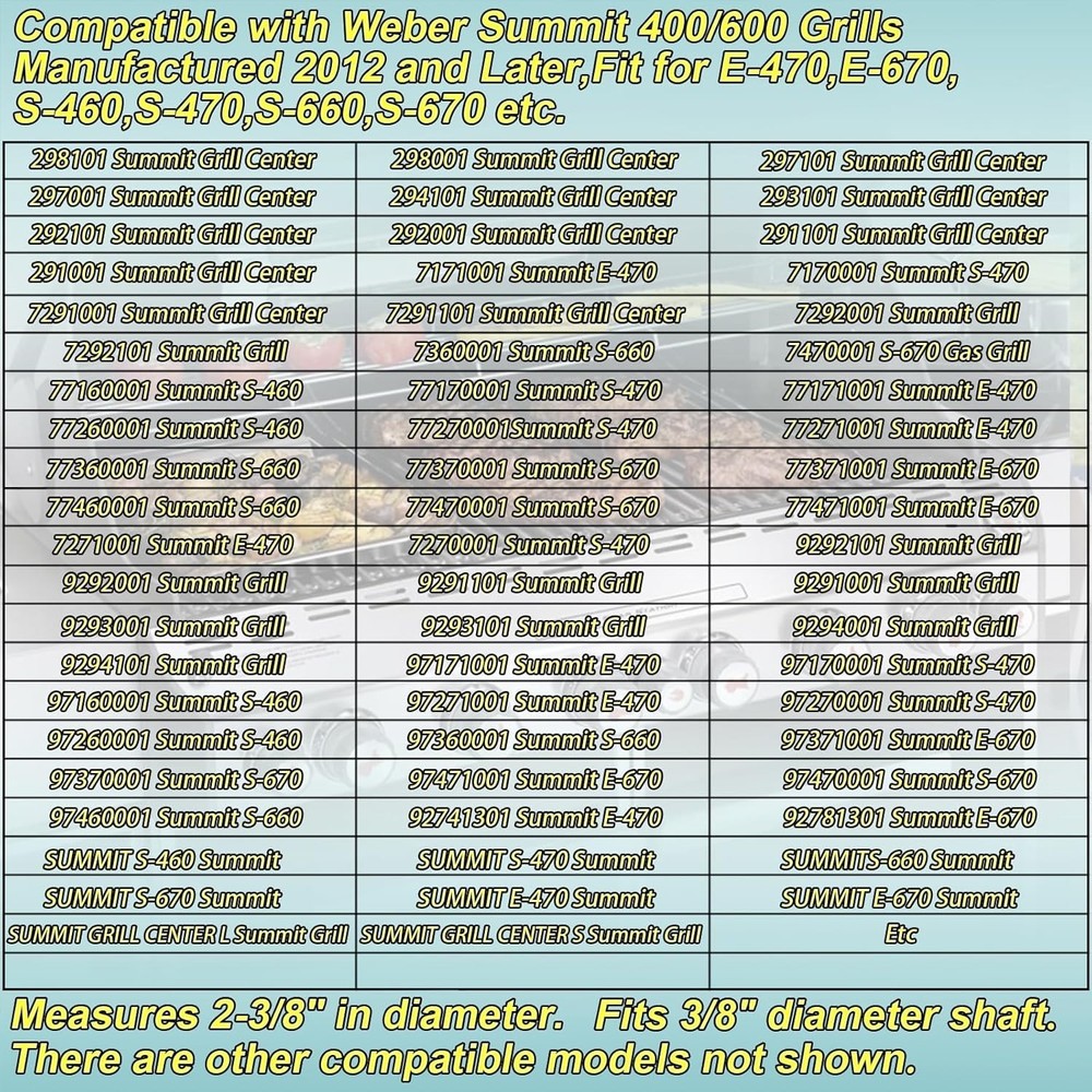 Grill Knobs for Weber Summit,2-Pack 91538 Lighted Control Grill Knobs for Web...