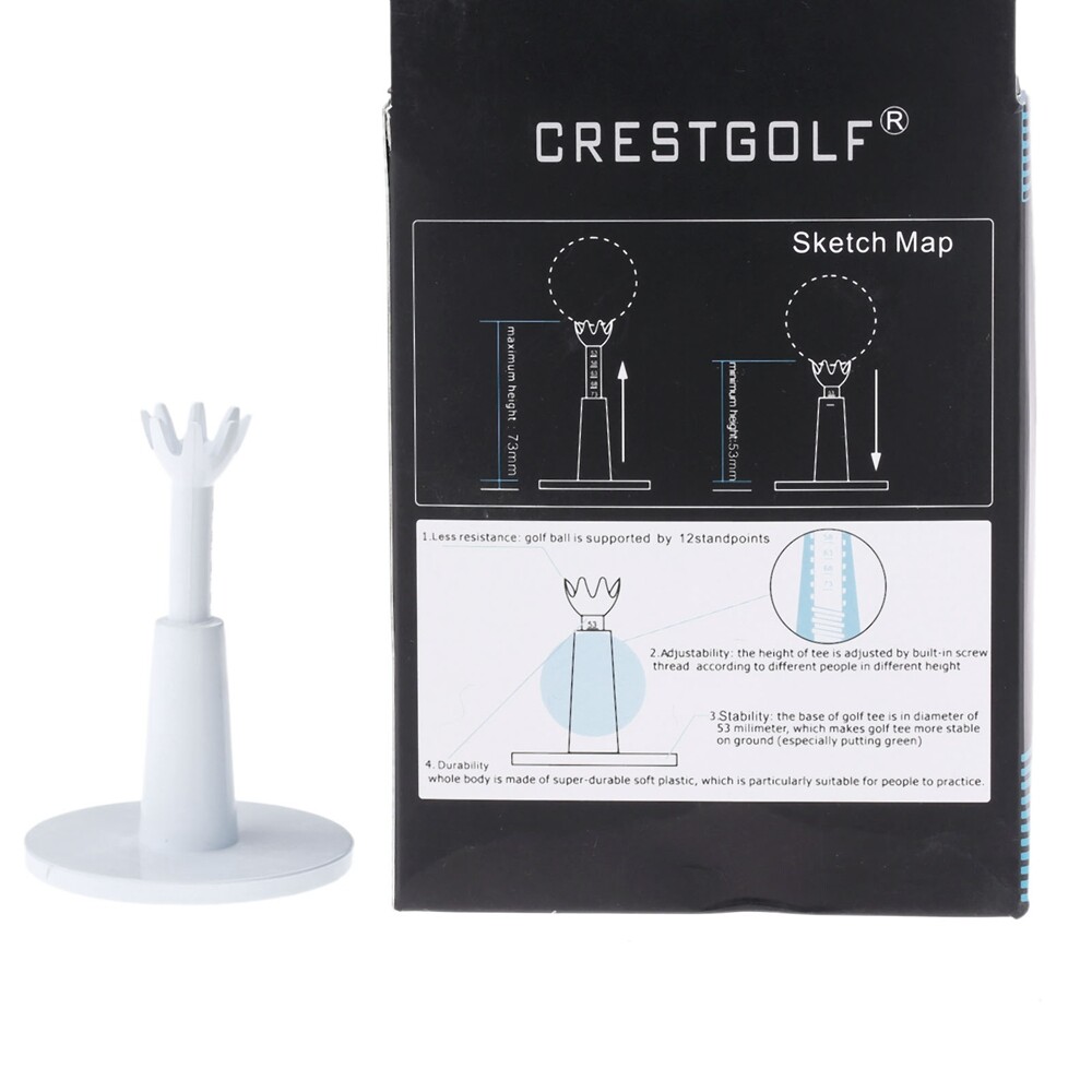 High Stability Golf Adjustable Range Tee White Golf Practice Aid 2x/Set 53*78mm