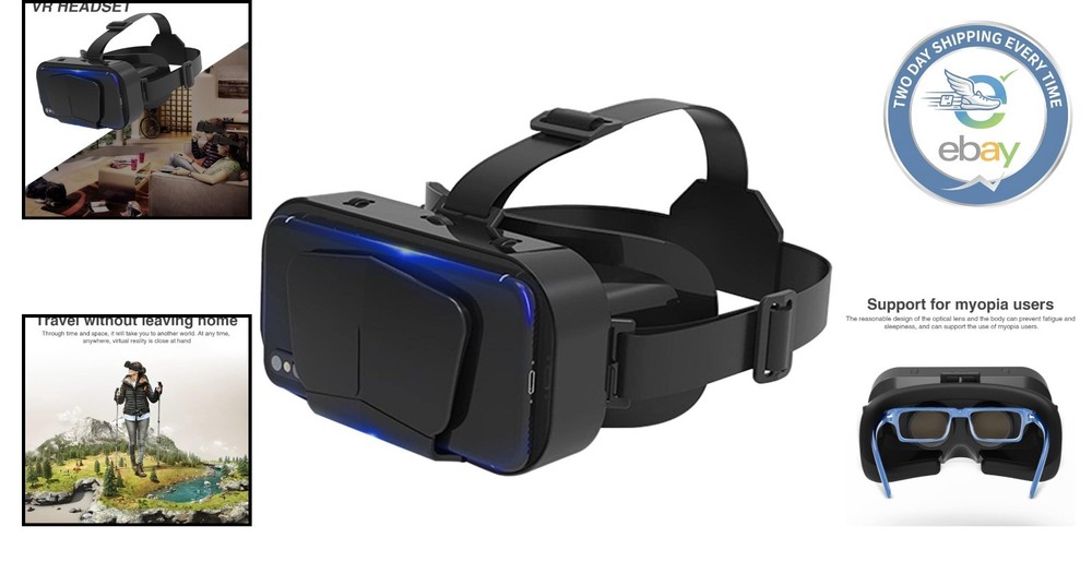 Lightweight 3D VR Glasses for Immersive 360° Experience – Adjustable & Portable