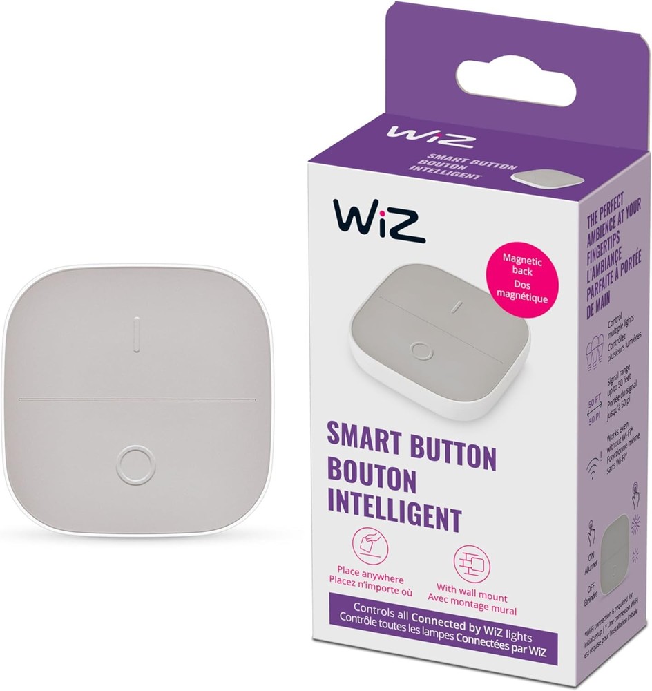 WiZ Connected Portable Smart Button - Comes with 2 AAA Alkaline 1 Pack, White