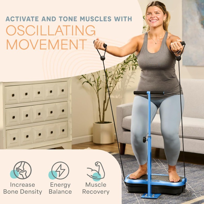 Lifepro TrimLite Vibration Plate Exercise Machine -Handlebars ，Bluetooth Speaker