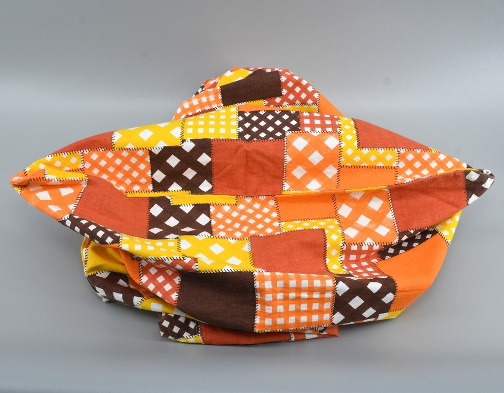 Vintage Laundry Bag Handmade Drawstring Patchwork Print Canvas Hippie Boho READ