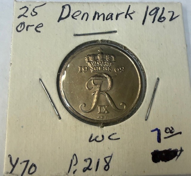 DENMARK 1962 25 ORE UNCIRCULATED
