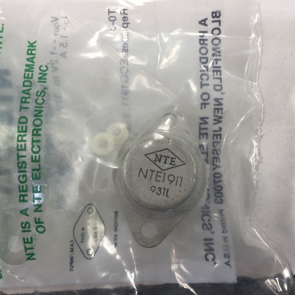 (1) NTE/ECG NTE1911 IC 3 Terminal Adjustable Negative Voltage Regulator
