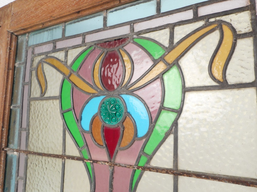 Vintage Stained Glass Window Panel (3143)NJ