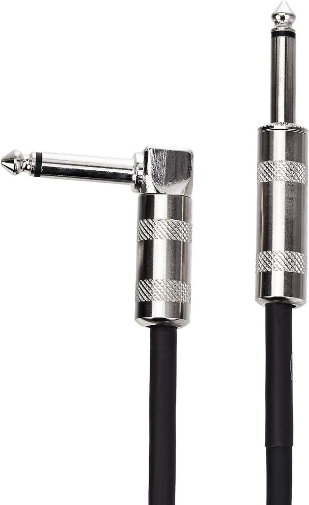 Amazon Basics 1/4 Inch Right-Angle Instrument Cable - 20 Foot (Black)