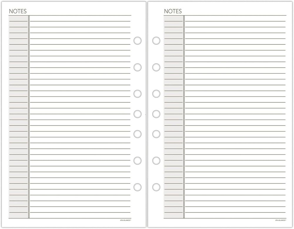 AT-A-GLANCE Day Runner Lined NotePad Pages, 87275 Small, White-cream