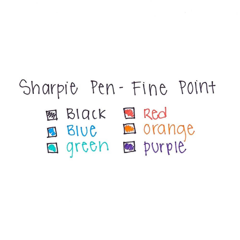 Sharpie Pen, Fine Point, 6-Pack, Assorted Colors (1924215)