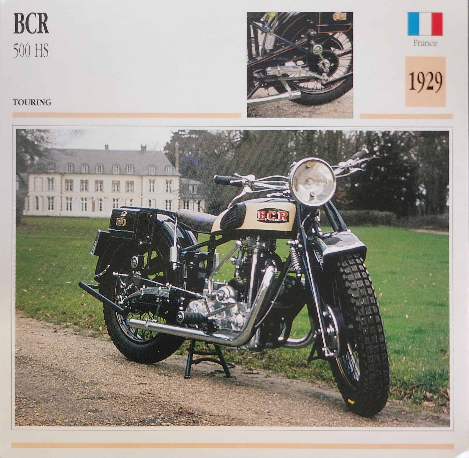 BCR Motorcycle Bike Picture Info Detail Specs Vintage Collector Card Original