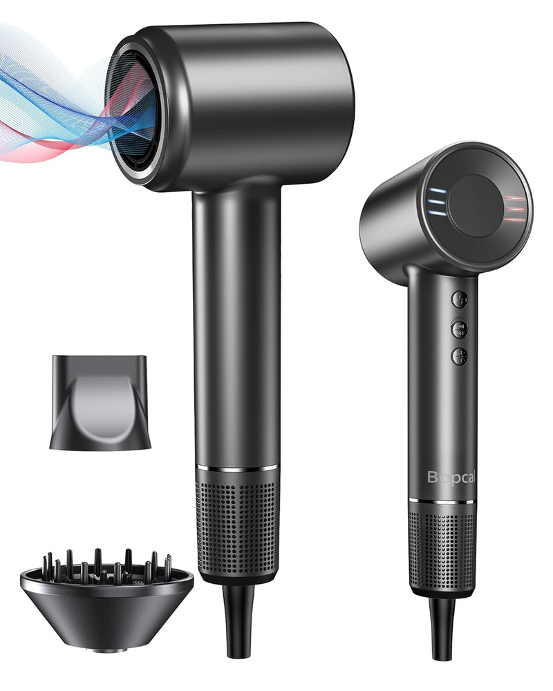 Hair Dryer with Diffuser, 500 Million Negative Ionic Blow Dryer for Fast Drying,