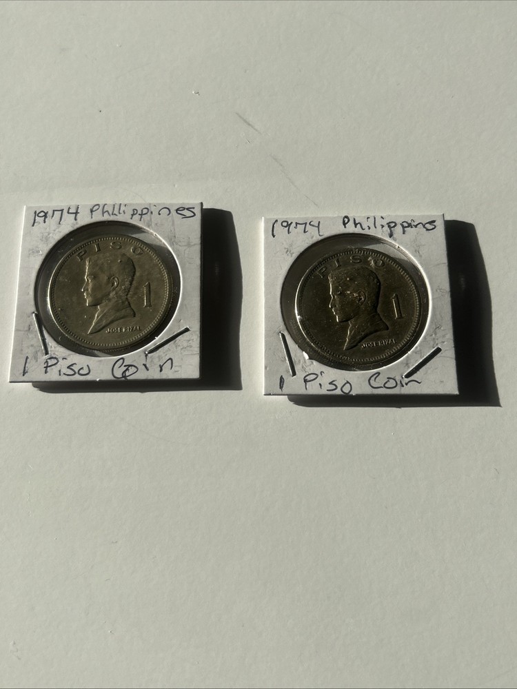 Two -1974 Philippines One Piso Coins