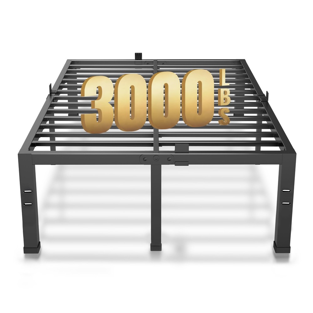 18 Inch Full Size Bed Frame No Box Spring Needed, Full Bed Frame Metal Heavy ...