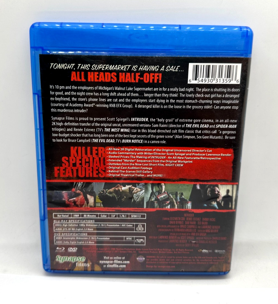Intruder Directors Cut Blue Ray Replacement Case for 2 Discs - Empty Box