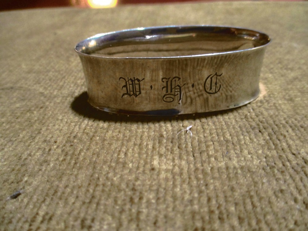 Antique Oval Sterling Silver Napkin Ring