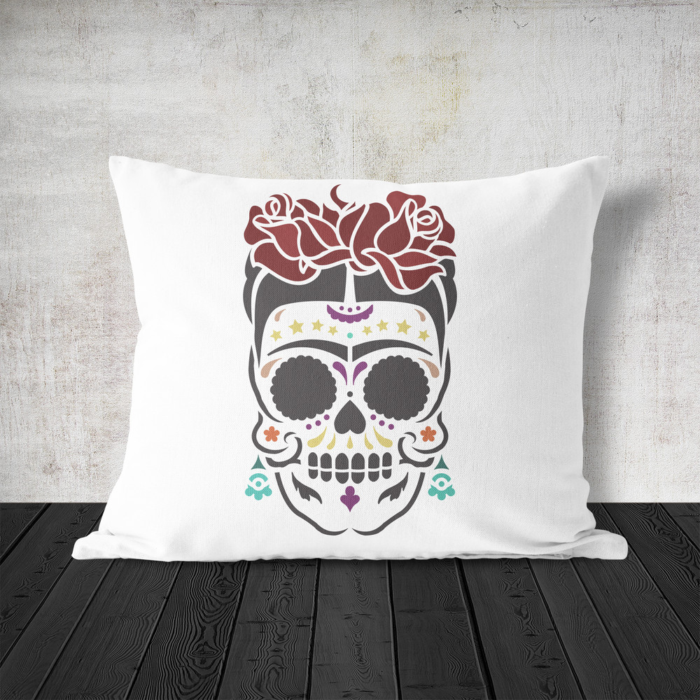 Sugar Skull Frida Stencil - Durable & Reusable Mylar Stencils