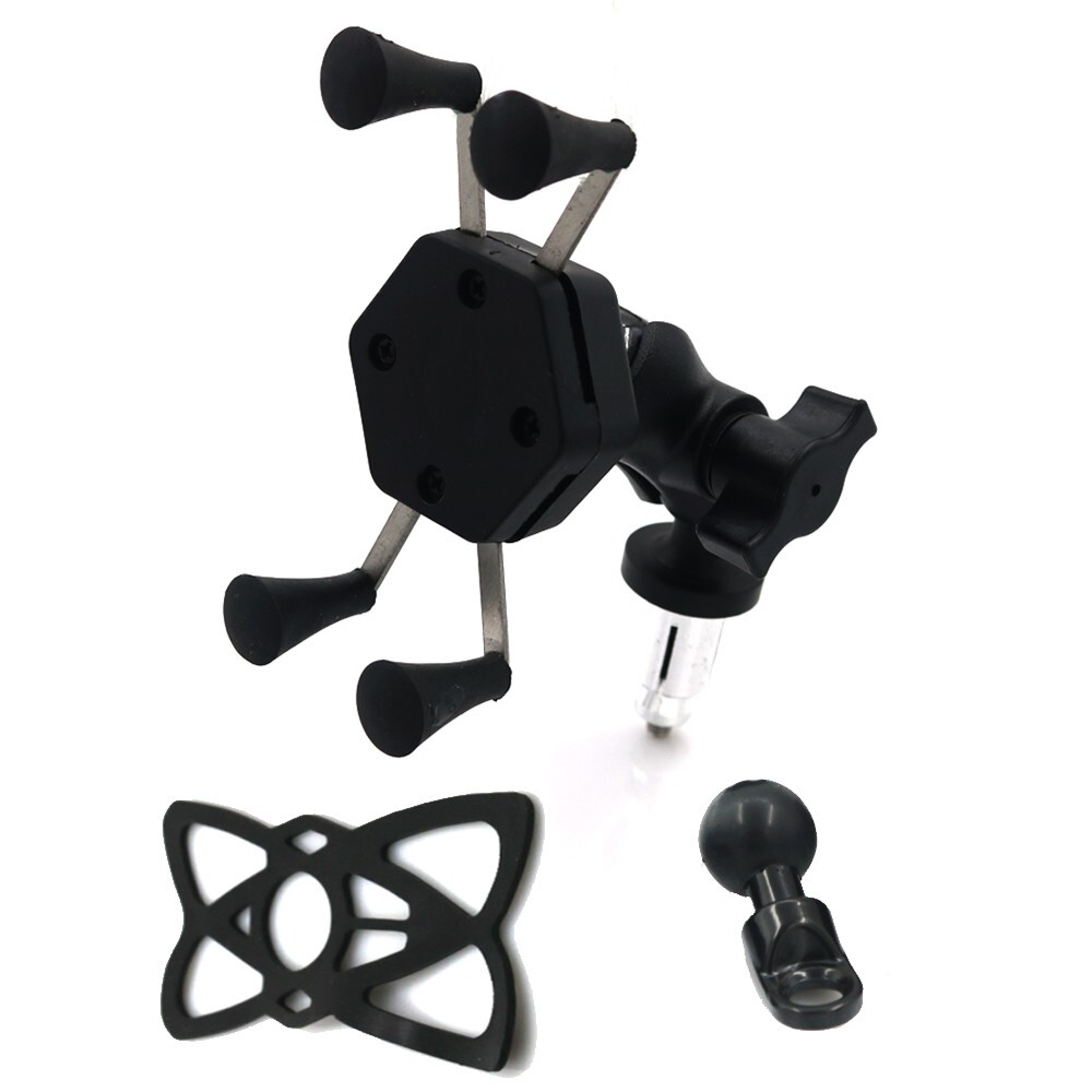 Phone Holder Triple Tree Stem Fork Stem Mount GPS Navigation Mirror Bracket 23