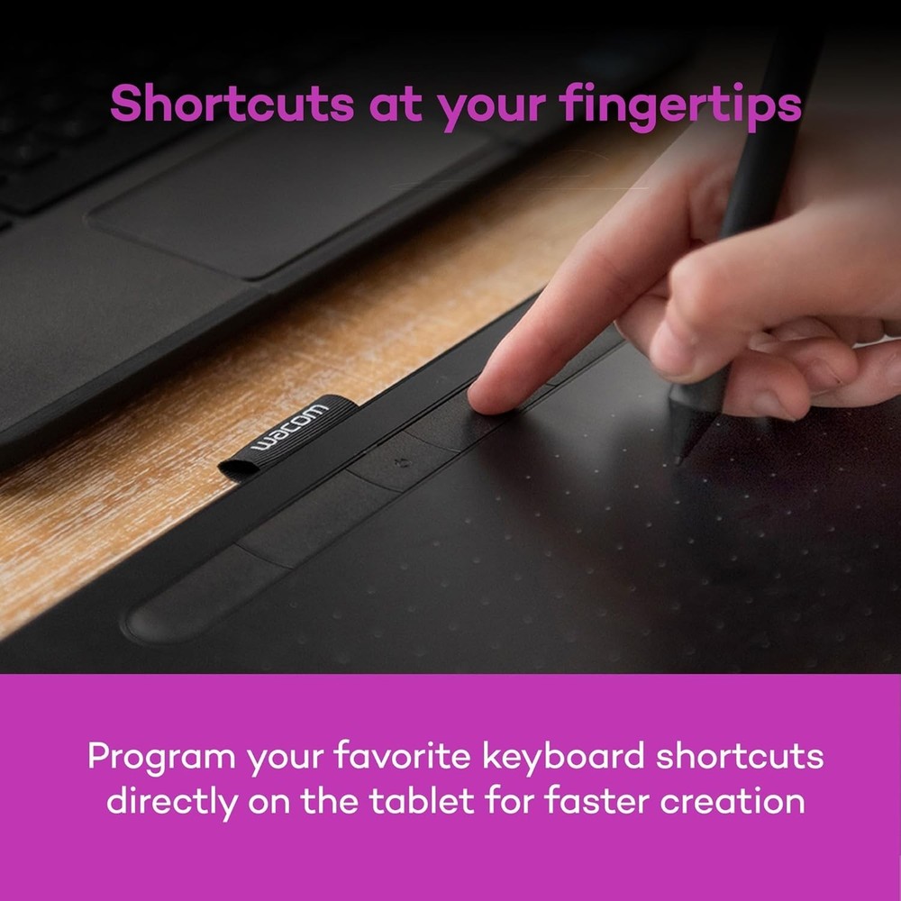 Wacom Intuos Medium Bluetooth Graphics Drawing Tablet, Portable for Teachers,